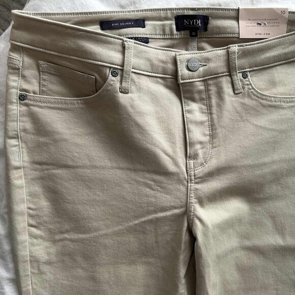 NWT NYDJ Chino Stone Lift Tuck® Ami Slim-Straight Jeans in Stretch Twill – US 10 - Picture 5 of 7